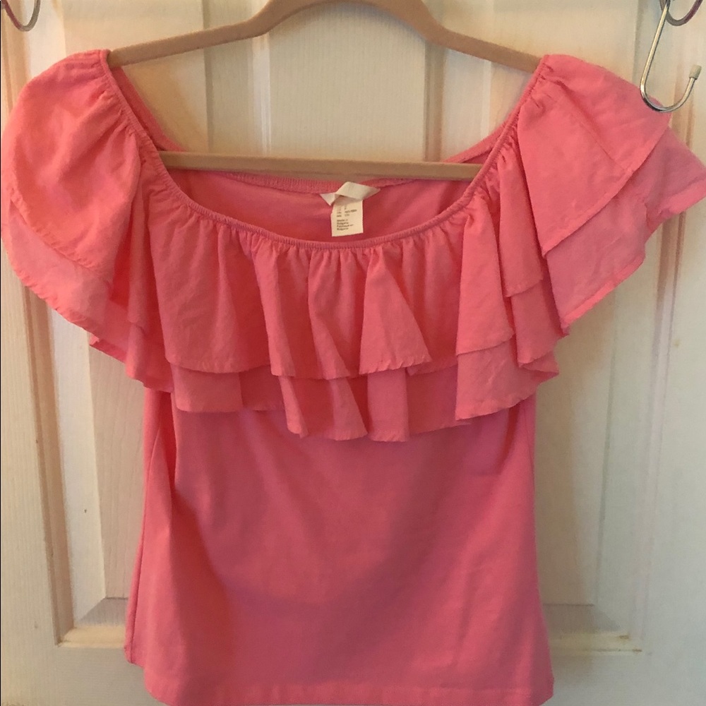 H&M pink size small off the shoulder shirt